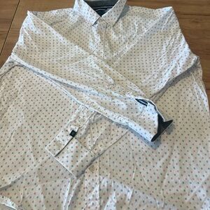 Men's White Patterned Casual Button Down Shirt